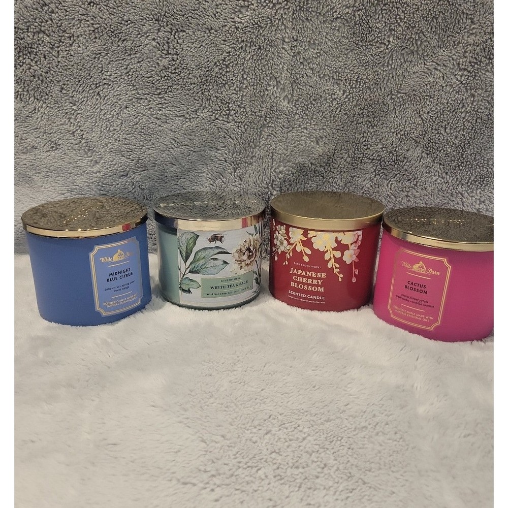 *NWT*BATH & BODY WORKS BUNDLE OF 4 3 WICK CANDLES